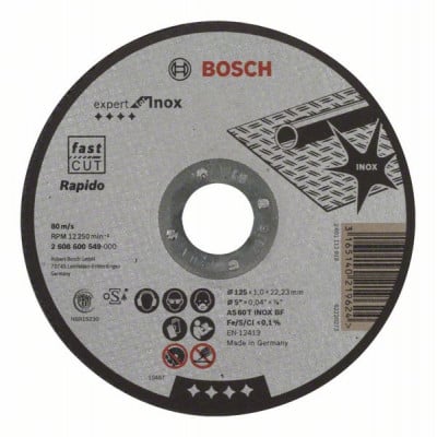 2608600549 Disque à tronçonner à moyeu plat Expert for Inox - Rapido Accessoire Bosch pro outils