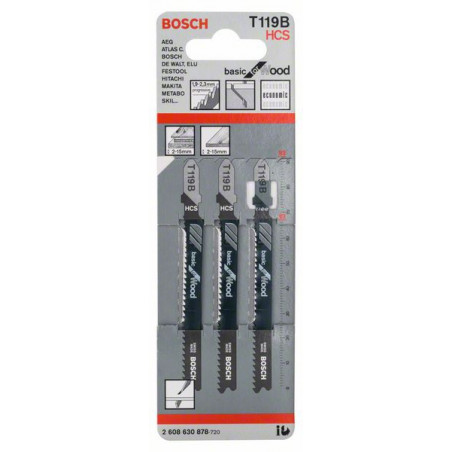 2608630878 Lame de scie sauteuse T 119 B Accessoire Bosch pro outils