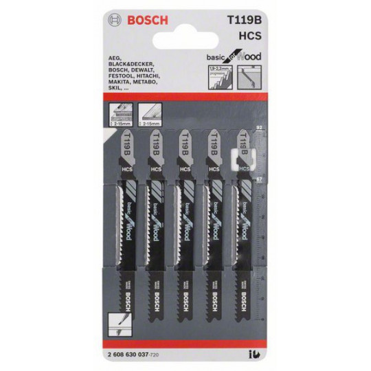 Lame De Scie Sauteuse BOSCH Expert Pour Bois Dur - T 114 DHM - 100 Mm - Carte De 3 - 2608900541