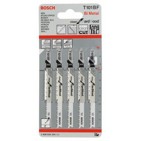 2608634234 Lame de scie sauteuse T 101 BF Accessoire Bosch pro outils