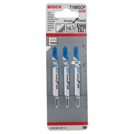2608636231 Lame de scie sauteuse T 118 EOF Accessoire Bosch pro outils