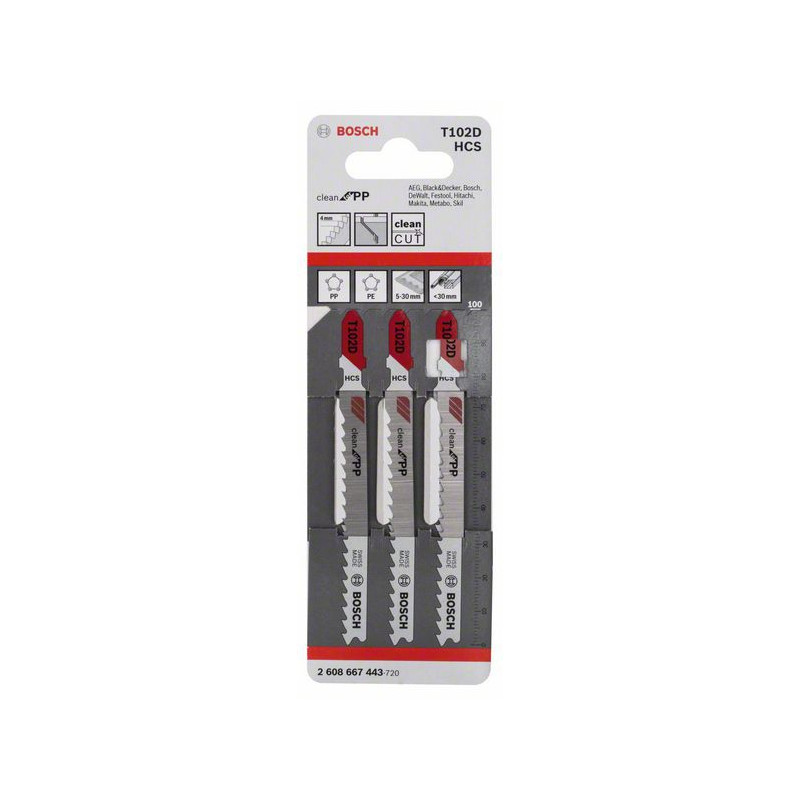 2608667443 Lames de scie sauteuse T 102 D Accessoire Bosch pro outils
