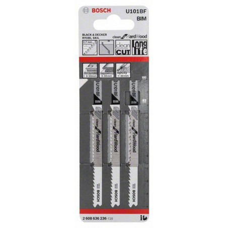 2608636236 Lame de scie sauteuse U 101 BF Accessoire Bosch pro outils