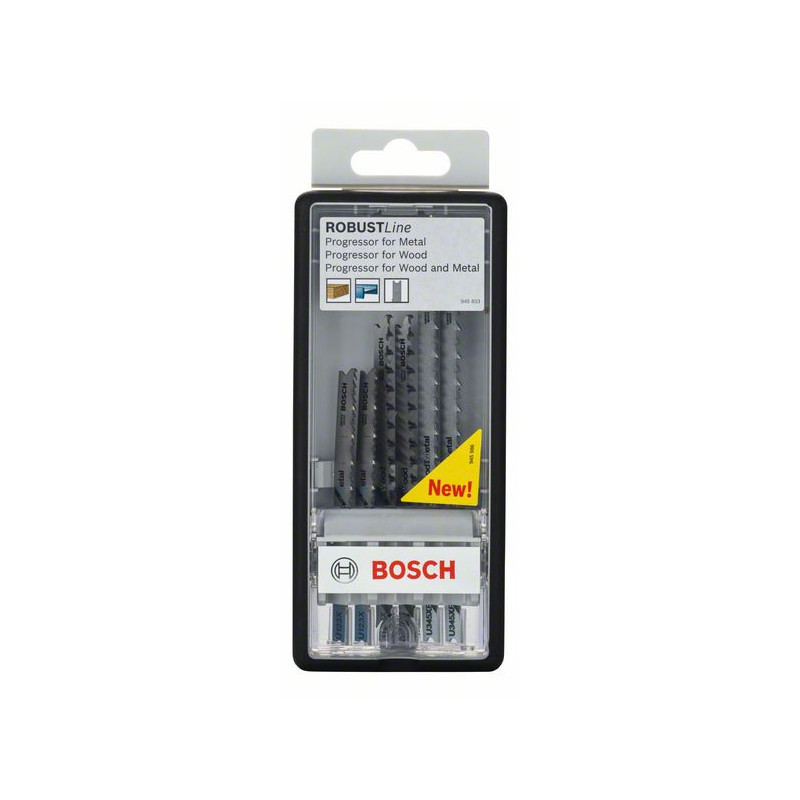 2607010532 Lames de scie sauteuse Robust Line Progressor, emmanchement en U, jeu de 6 pièces Accessoire Bosch pro outils