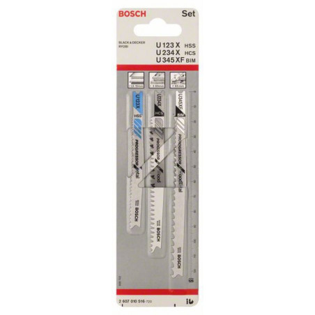 2607010516 Lames de scie sauteuse, set de 3 pièces Accessoire Bosch pro outils
