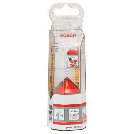 Fraise à Rainurer En V Bosch - Pour Placo, Angles Droits - 8mm Diamètre, 90° - Expert Plasterboard