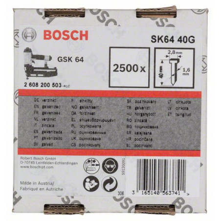 2608200503 Pointe à tête fraisée SK64 40G Accessoire Bosch pro outils
