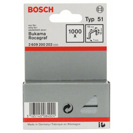 2609200202 Agrafe à fil plat de type 51 Accessoire Bosch pro outils