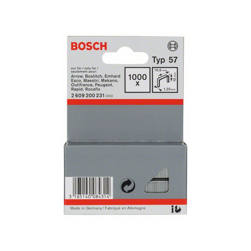 2609200231 Agrafe à fil plat de type 57 Accessoire Bosch pro outils