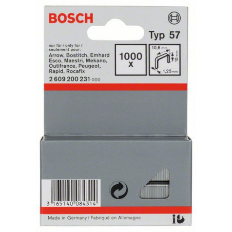 2609200231 Agrafe à fil plat de type 57 Accessoire Bosch pro outils