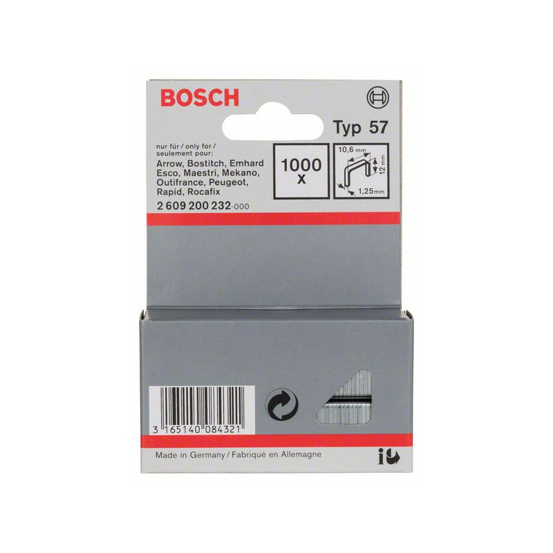 2609200232 Agrafe à fil plat de type 57 Accessoire Bosch pro outils