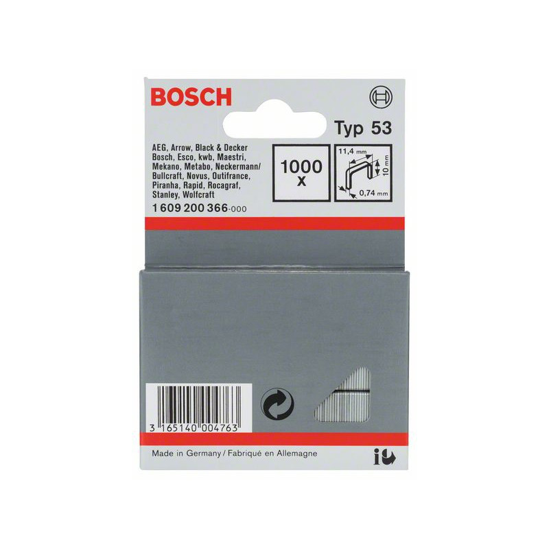 1609200366 Agrafe à fil fin de type 53 Accessoire Bosch pro outils
