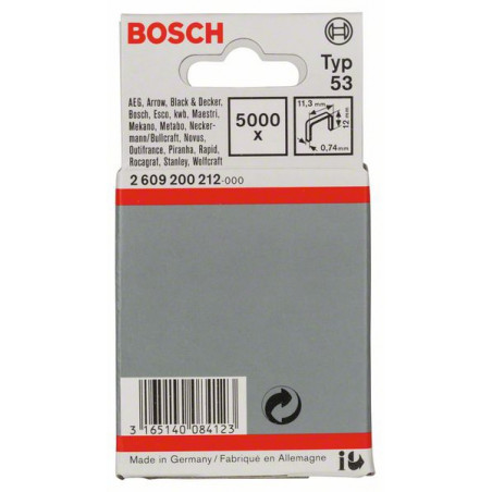 2609200212 Agrafe à fil fin de type 53 Accessoire Bosch pro outils