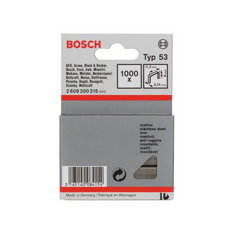 2609200215 Agrafe à fil fin de type 53, inoxydable Accessoire Bosch pro outils
