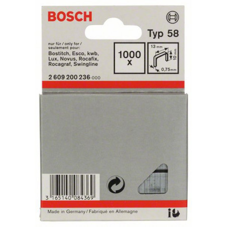2609200236 Agrafe à fil fin de type 58 Accessoire Bosch pro outils