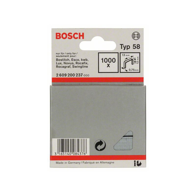 2609200237 Agrafe à fil fin de type 58 Accessoire Bosch pro outils