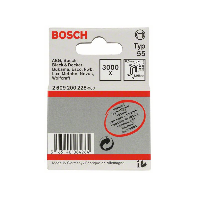 2609200228 Agrafe à dos étroit type 55 résinée Accessoire Bosch pro outils