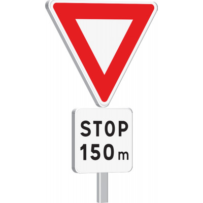 AB5-1000-Classe 1-Cédez le passage + Stop à 150m TALIAPLAST | 523302