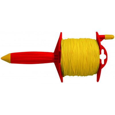 CORDEAU SUR ENROULEUR 100M FIL 1,5MM TRESSE JAUNE TALIAPLAST | 400440