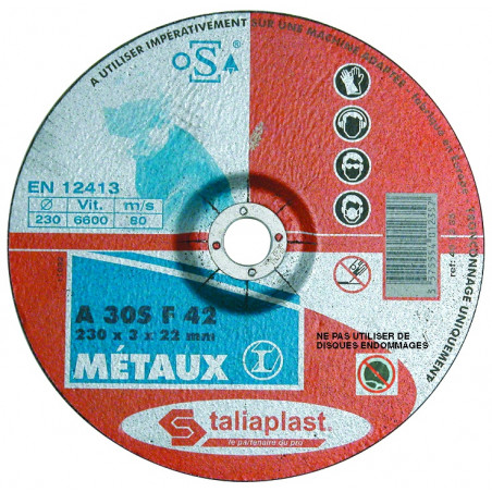 DISQUE ABRASIF POUR METAUX 230MM TALIAPLAST | 401235