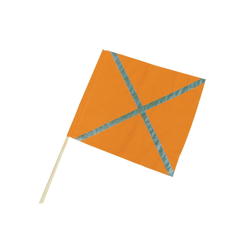 FANION ORANGE FLUO AVEC BANDES RETRO. 40X50CM TALIAPLAST | 550402