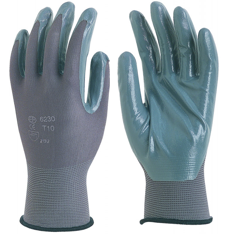 PAIRE DE GANTS POLYAMIDE ENDUITS NITRILE (T 9) TALIAPLAST | 371148