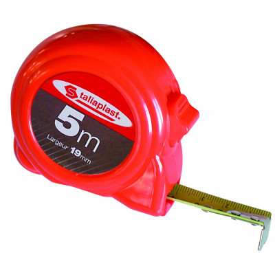 QUINTUPLE METRE BOITIER FLUO JAUNE 19MM (BLISTER) TALIAPLAST | 490261