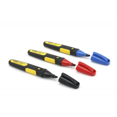 MARQUEUR 3 COULEURS POINTE LARGE BISEAUTÉE - CARTE 3 PIÈCES -  STANLEY FATMAX 0-47-315
