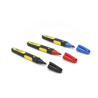 MARQUEUR POINTE FINE - 3 COULEURS - CARTE 3 PIÈCES -  STANLEY FATMAX 0-47-322