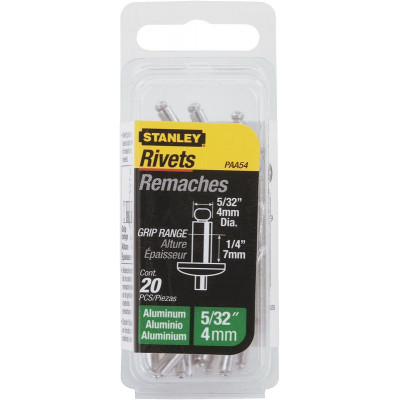 RIVET ALUMINIUM 5MM X 9,5 - BOITE DE 15 PIÈCES STANLEY 1-PAA66T