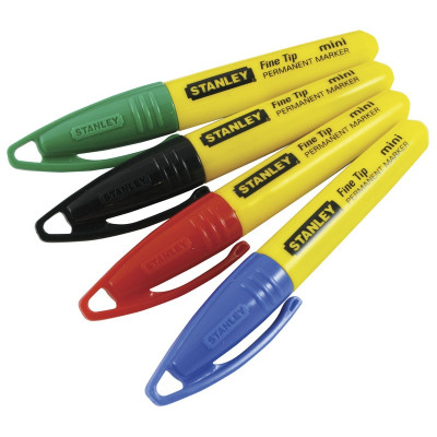 MARQUEUR MINI POINTE FINE - 4 COULEURS - CARTE 4 PIÈCES STANLEY 2-47-329