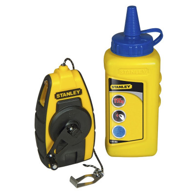 BLEU A TRACER MAÇONNERIE KIT CORDEAU TRACEUR 9M COMPACT + POUDRE STANLEY STHT0-47244