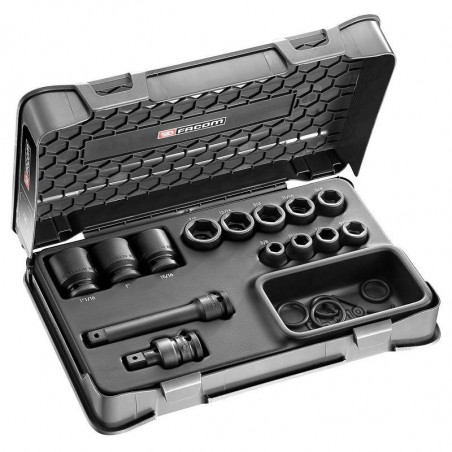 COFFRET DOUILLE 1/2' IMPACT 6P 3/8-1'1/16 Facom | NS.500BU