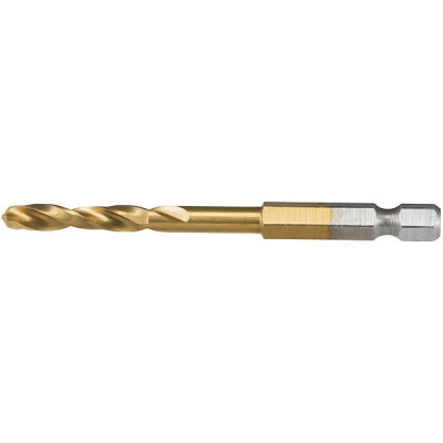 Makita B-51079 Forets courts à métaux HSS titane, hex 1/4'', pour visseuses à chocs
