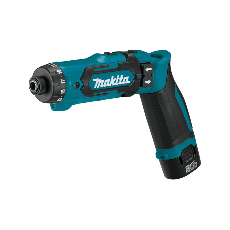 Makita DF012DSE Tournevis 7,2 V Li-Ion 1,5 Ah 5,6 Nm
