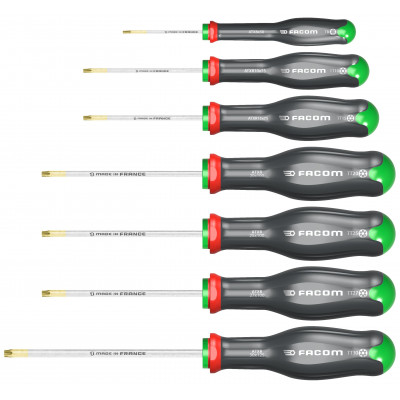 Jeu de 7 tournevis Protwist Torx et tamper lame ronde Facom | ATXR.J7PB