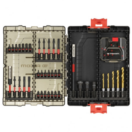 Coffret 50 pièces d'embouts impact et accessoires 1/4" Facom | EN.1J50PB