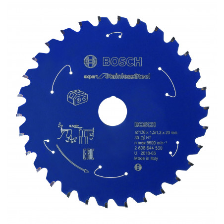 Lame de scie circulaire Sans-fil Expert Inox 160x20x40T Bosch Professional | 2608644533