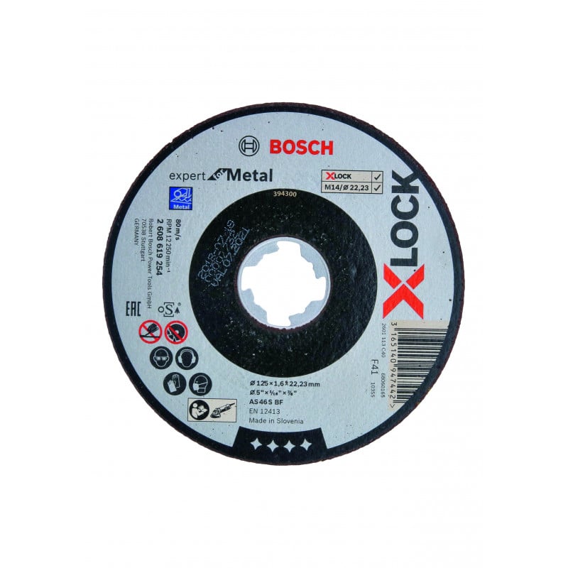 Disques à tronçonner X-LOCK 115 x 1,6 ACIER PLAT  Bosch Professional | 2608619252