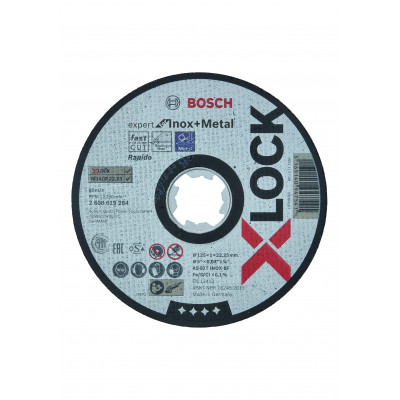 Disques à tronçonner X-LOCK 125 x 1,0 A 60 T Inox + métal Bosch Professional | 2608619264