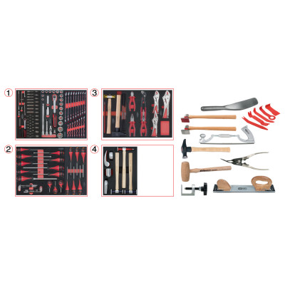 Composition d'outils pour la carrosserie, 166 pièces - KS Tools | 714.0154