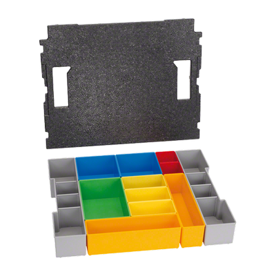 1600A001RZ Boîtes de stockage de petites pièces Bosch Set de casiers Inset-Box pour L-BOXX 102, 12 pièces Professional outil