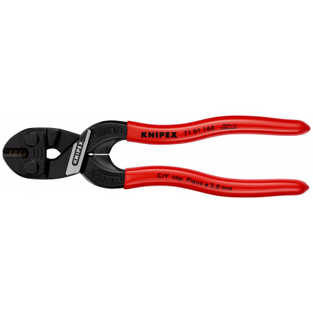 Coupe-boulons CoBolt® S compact gainées en plastique noire atramentisée 160 mm KNIPEX | 71 01 160