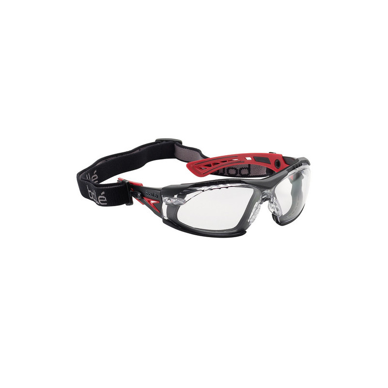 Lunette RUSH + BRANCHE BI-MATIERE NOIR/ROUGE Bollé Safety | RUSHPFSPSI