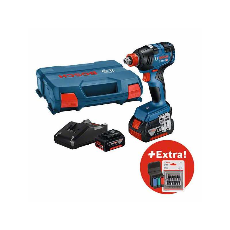 Visseuse à chocs/boulonneuse sans fil GDX 18V-200 + 2 x GBA 18V 4,0Ah + GAL 18V-40 + AC Set BOSCH | 0615990M38 Visseuse à chocs/boulonneuse sans fil GDX 18V-200 + 2 x GBA 18V 4,0Ah + GAL 18V-40 + AC Set BOSCH | 0615990M38