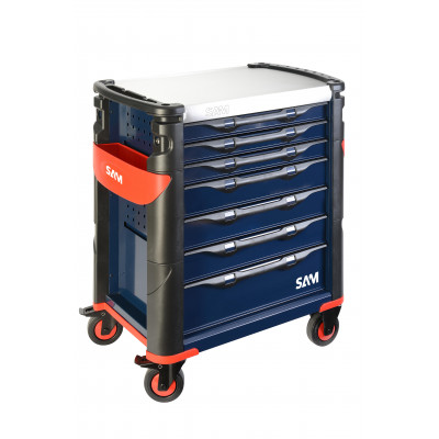 Servante bleue 7 tiroirs SAM | 417HBZ