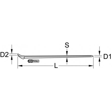 Barre à mine INOX, 500 mm, diamètre 20 mm KSTools | 964.3204