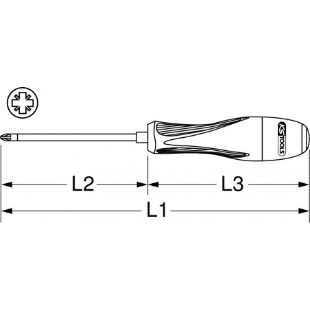 Tournevis ULTIMATEplus® extra long PZ1, L.300mm KSTools | 922.6087