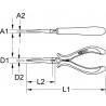 Pince ESD à becs longs demi-ronds striés, 155 mm KSTools | 500.7072