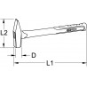 Marteau de mécanicien INOX, manche en fibre, 500g KSTools | 964.2041